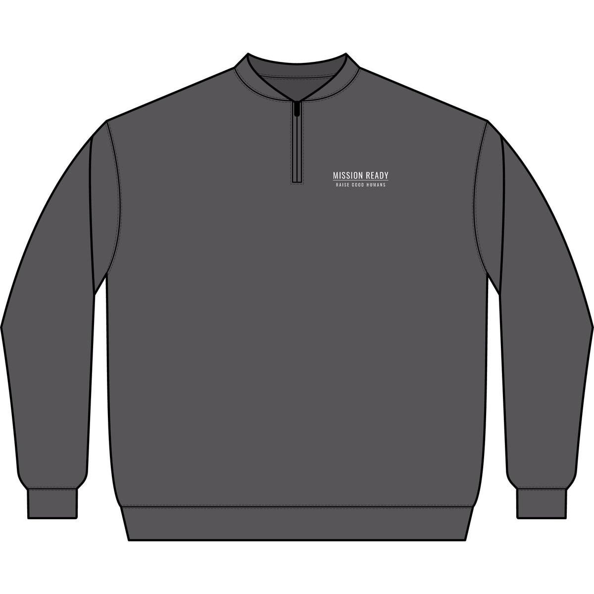 Raise Good Humans Quarter-Zip Sweatshirt - White Print