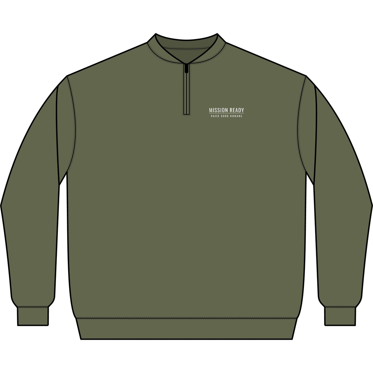Raise Good Humans Quarter-Zip Sweatshirt - White Print