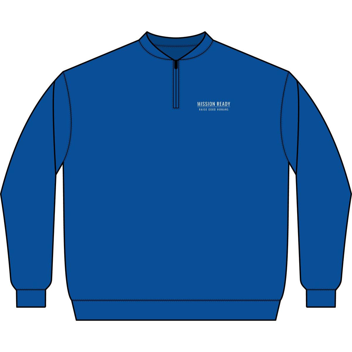 Raise Good Humans Quarter-Zip Sweatshirt - White Print