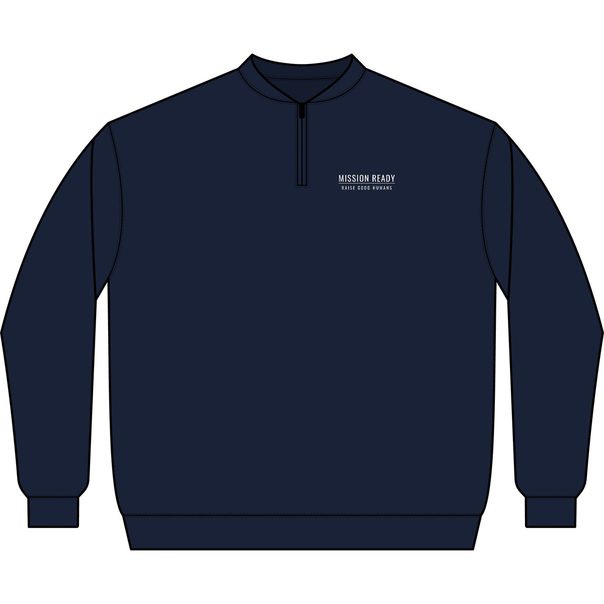 Raise Good Humans Quarter-Zip Sweatshirt - White Print