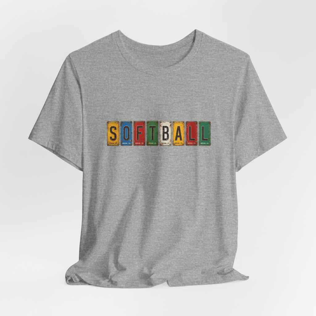 Softball License Plate T-Shirt