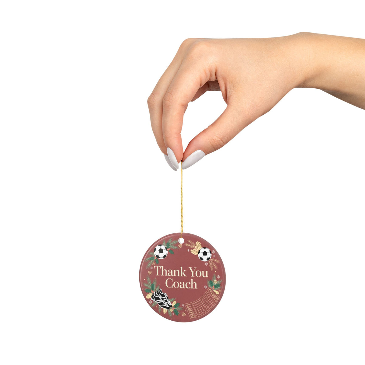 Thank You Coach Soccer Christmas Ornament