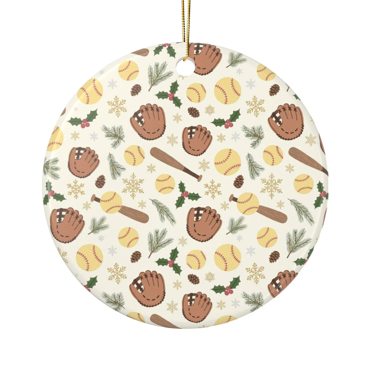 Softball Christmas Ornament