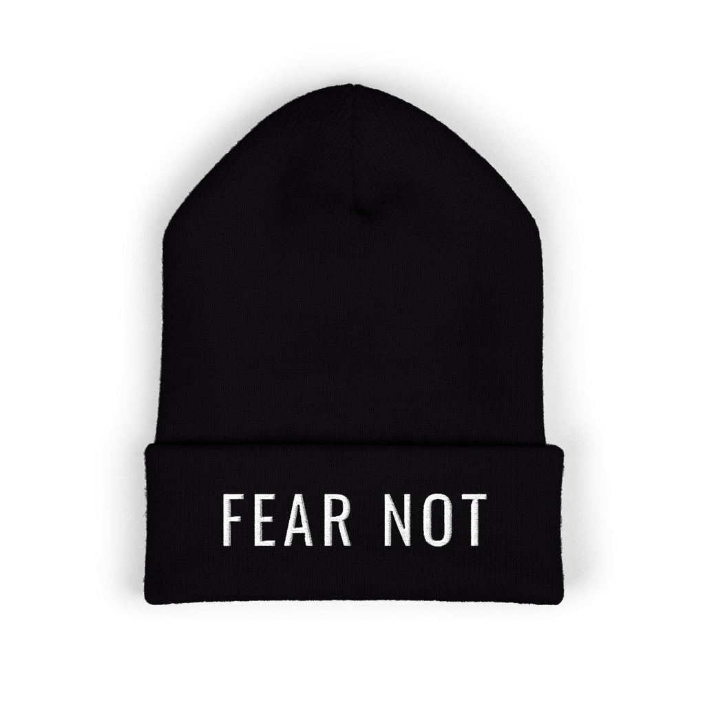 FEAR NOT Embroidered Cuff Beanie