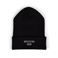 WRESTLING MOM Embroidered Cuff Beanie