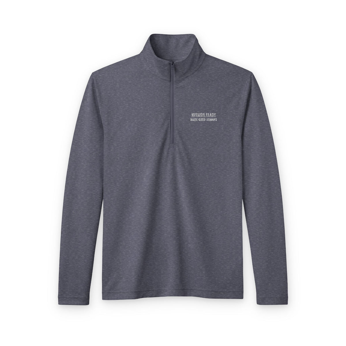 Raise Good Humans Embroidered Quarter-Zip Pullover - White Stitch