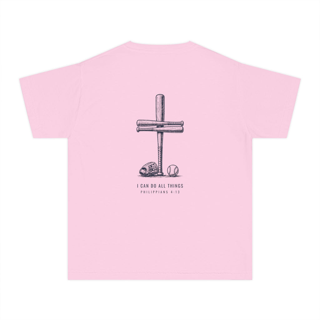 I Can Do All Things Baseball Cross Youth T-Shirt