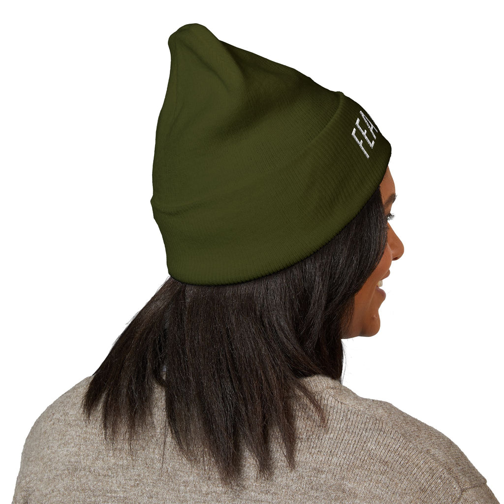 FEAR NOT Embroidered Cuff Beanie