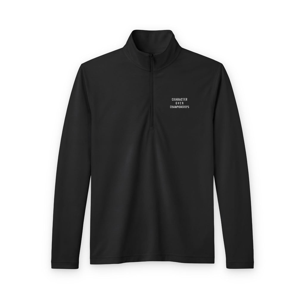Character Over Championships Embroidered Quarter-Zip Pullover - White Stitch