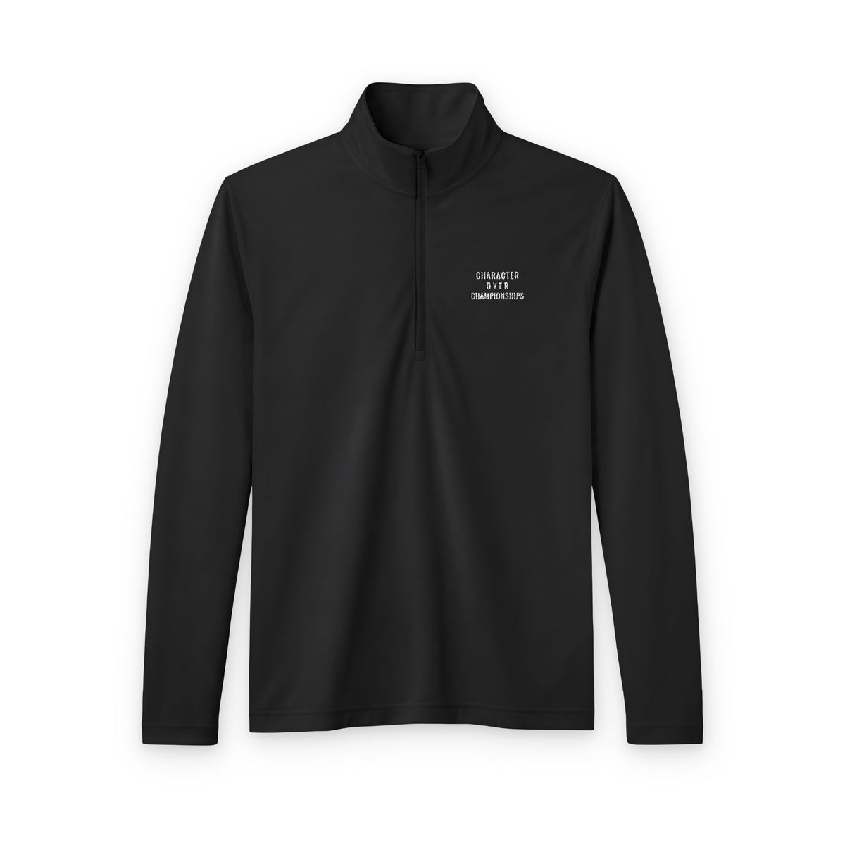 Character Over Championships Embroidered Quarter-Zip Pullover - White Stitch