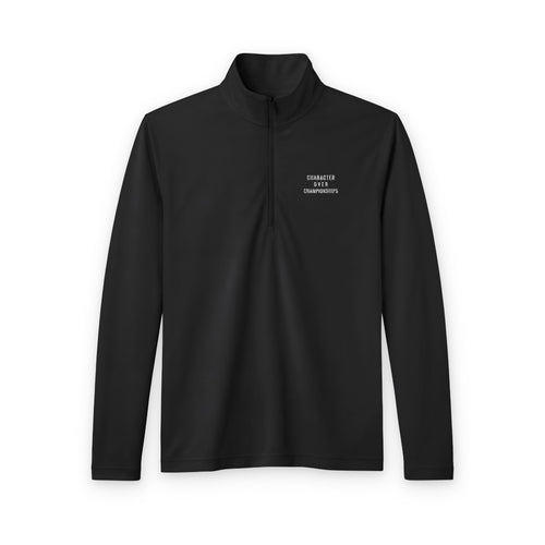 Character Over Championships Embroidered Quarter-Zip Pullover - White Stitch