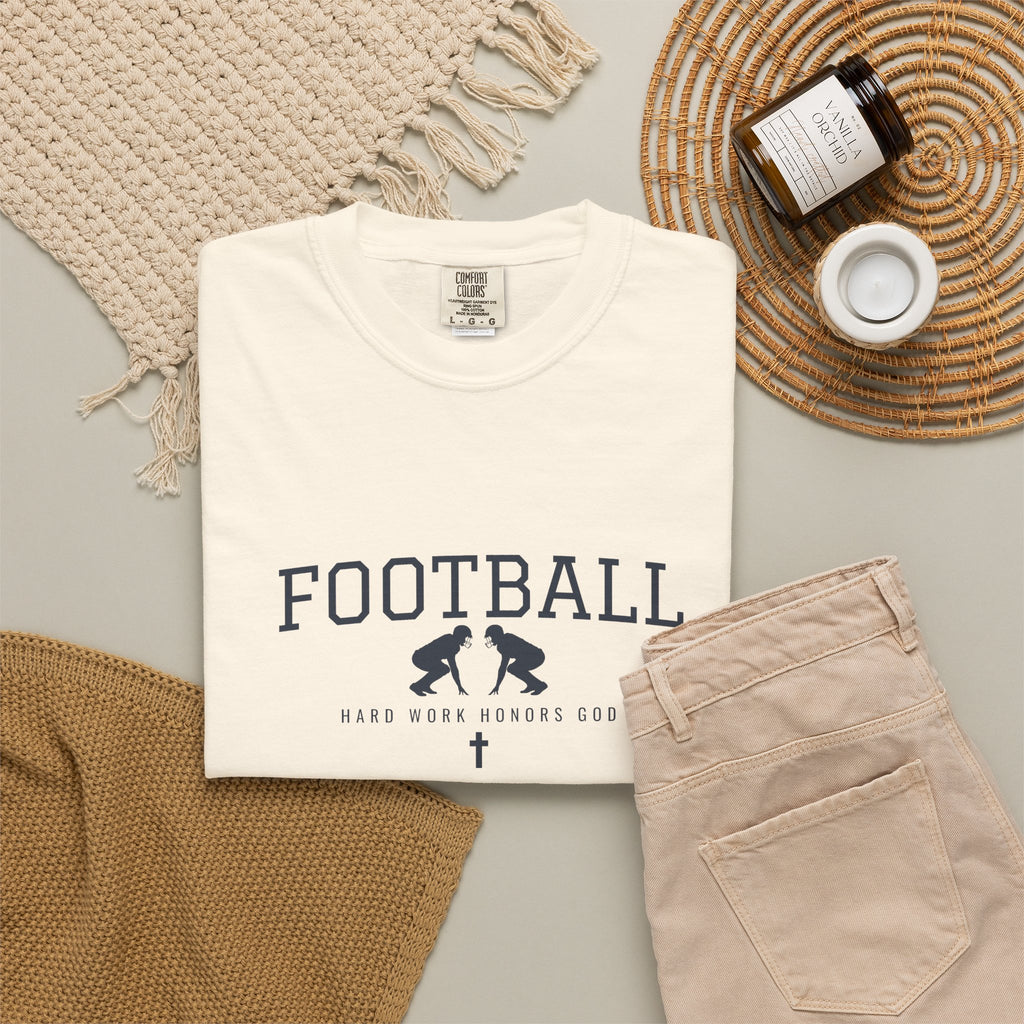 Hard Work Honors God Football T-Shirt