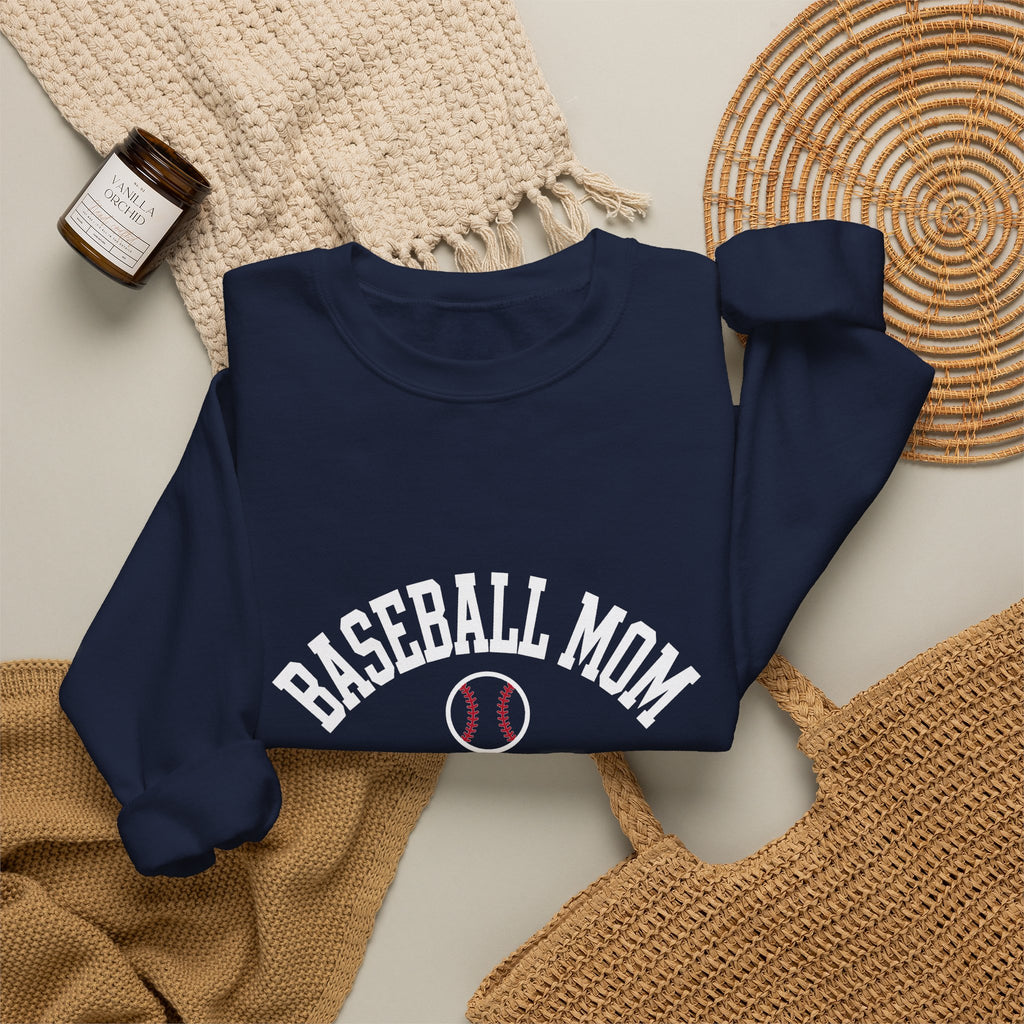 Baseball Mom Crewneck - White Print