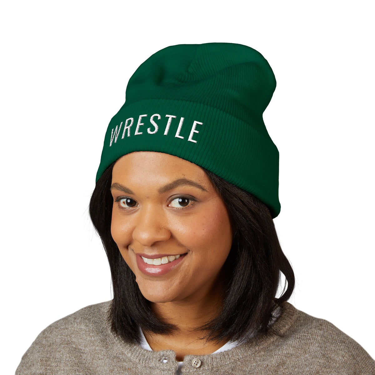 WRESTLE Embroidered Cuff Beanie