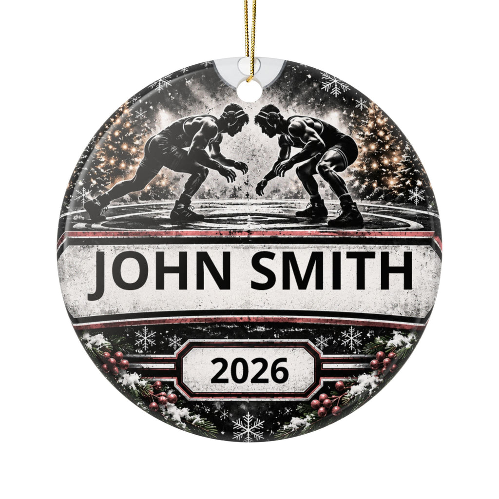 Personalized Wrestling Christmas Ornament (Custom Wrestler Name & Year)