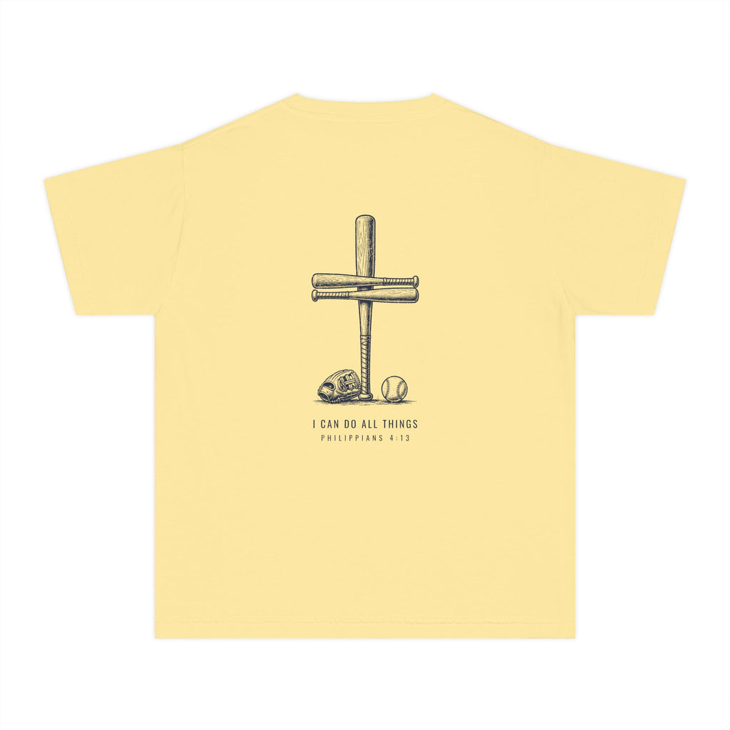 I Can Do All Things Baseball Cross Youth T-Shirt