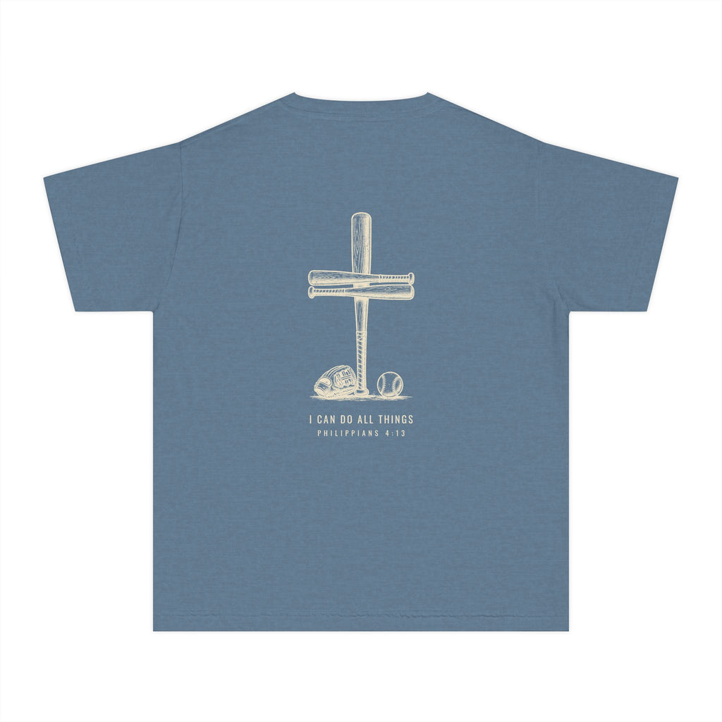 I Can Do All Things Baseball Cross Youth T-Shirt