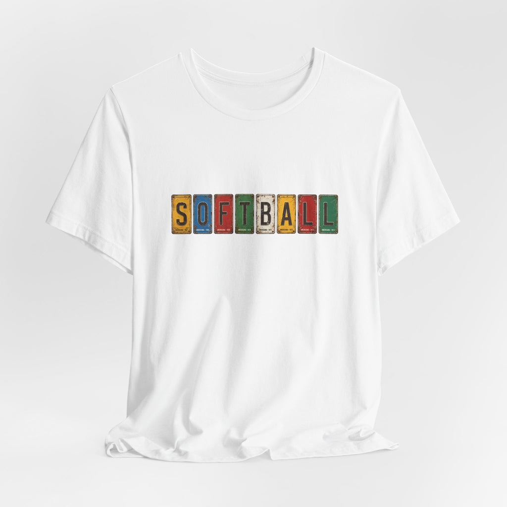 Softball License Plate T-Shirt