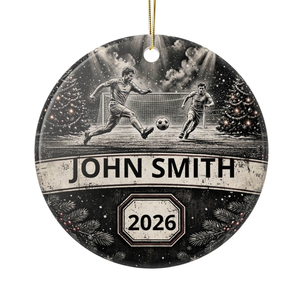 Personalized Soccer Christmas Ornament – Custom Player Name & Year
