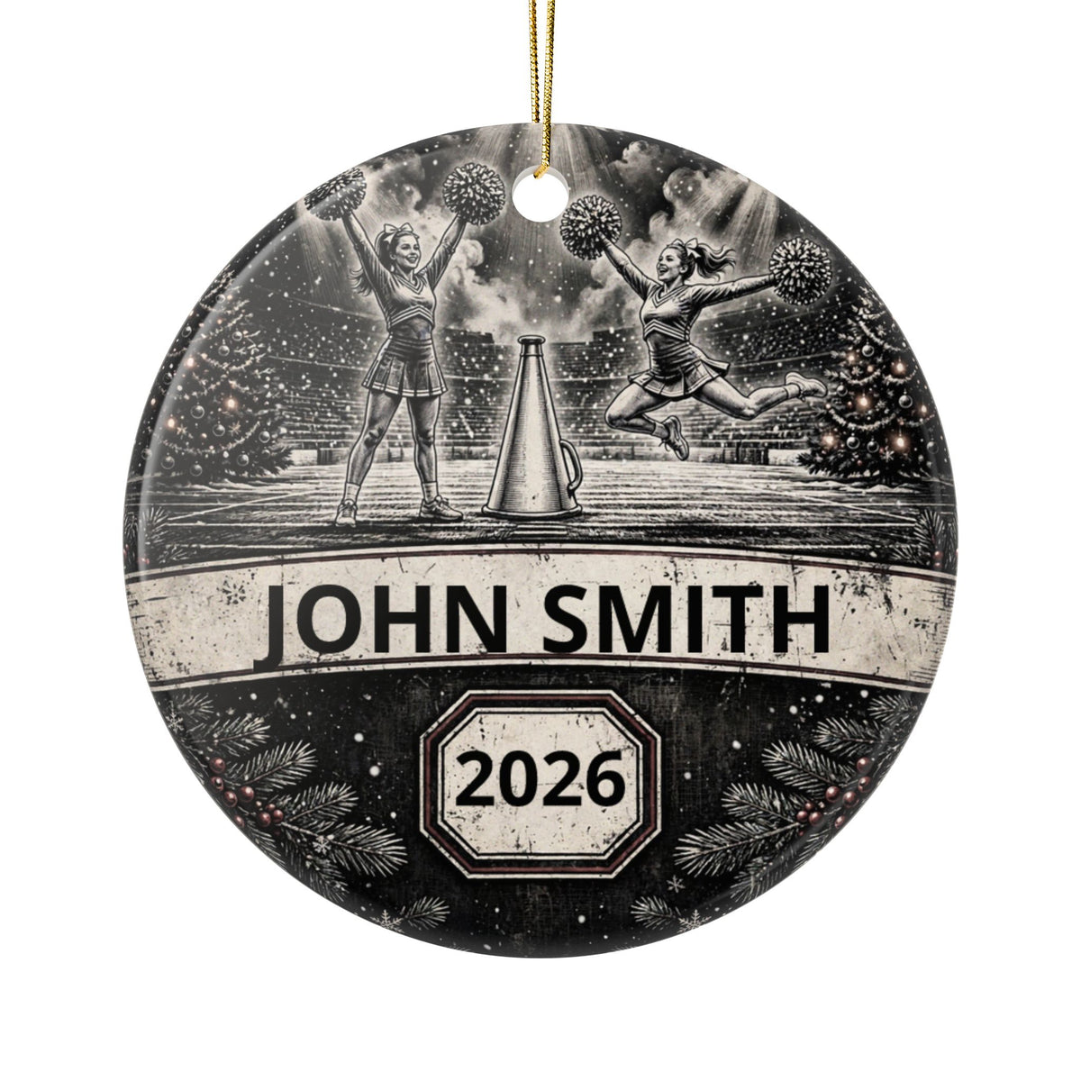 Personalized Cheer Christmas Ornament – Custom Player Name & Year