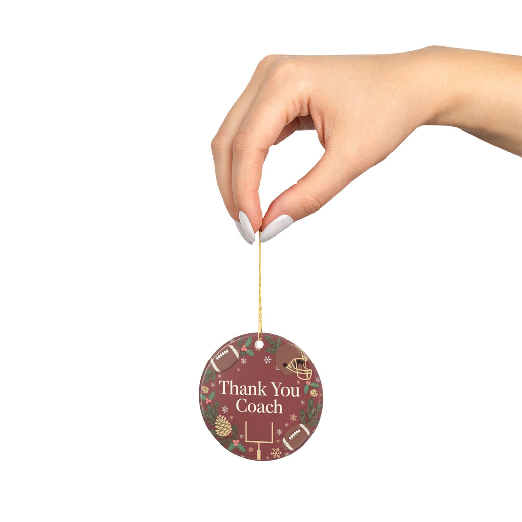Thank You Coach Football Christmas Ornament