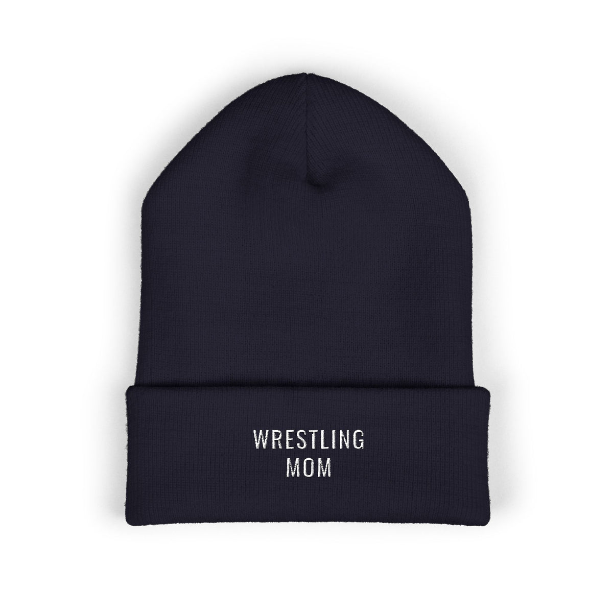 WRESTLING MOM Embroidered Cuff Beanie