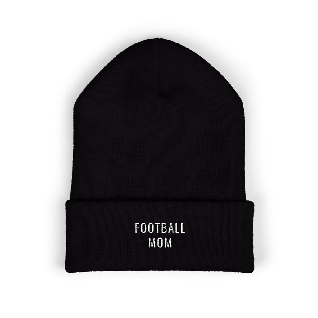 FOOTBALL MOM Embroidered Cuff Beanie