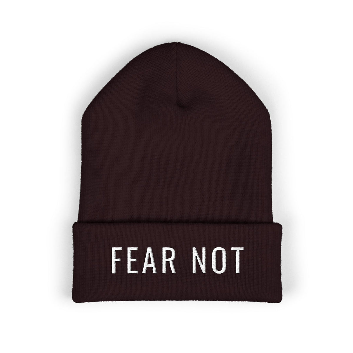 FEAR NOT Embroidered Cuff Beanie