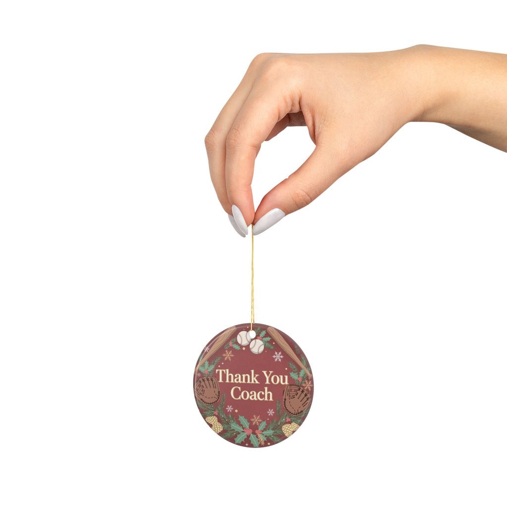 Thank You Coach Baseball Christmas Ornament
