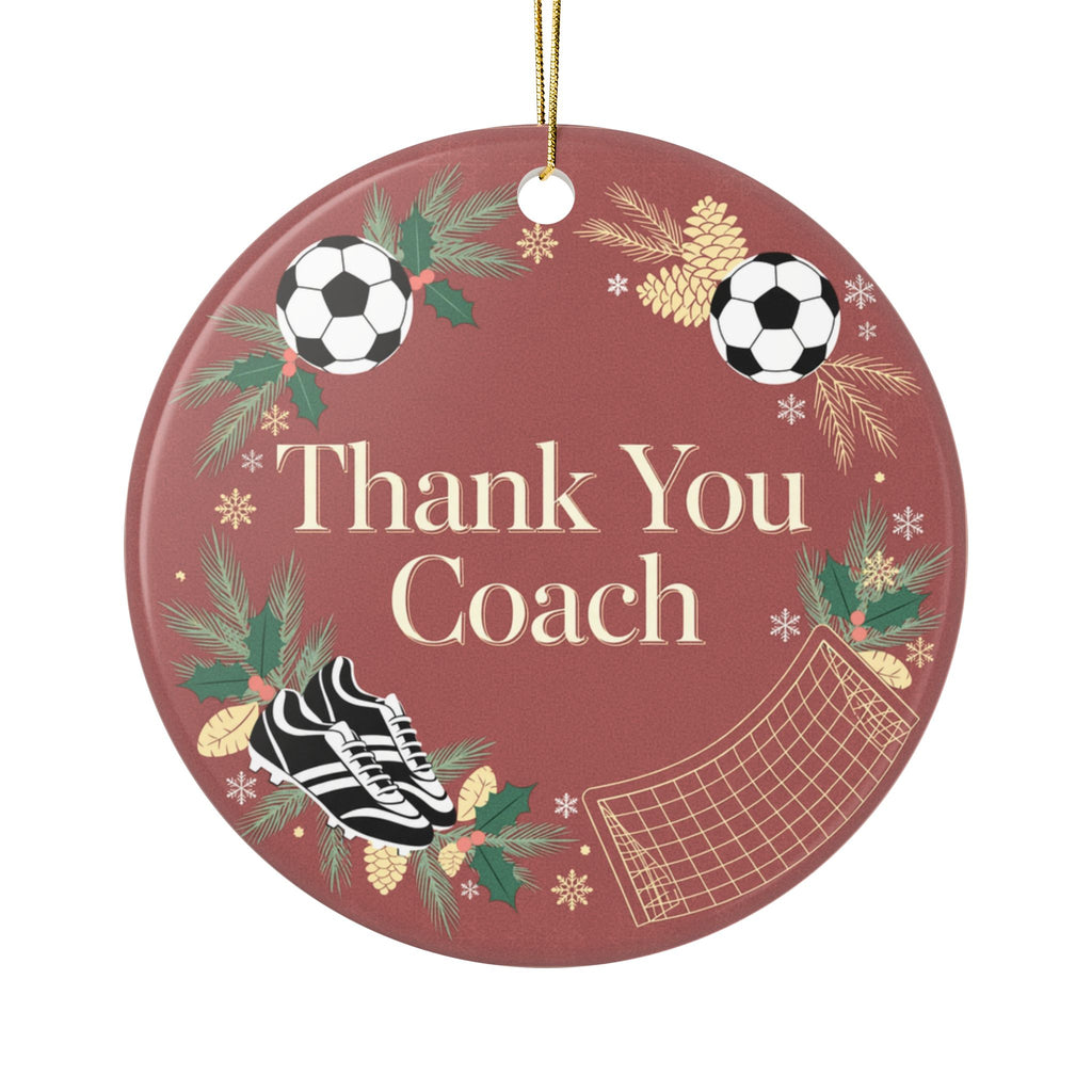 Thank You Coach Soccer Christmas Ornament