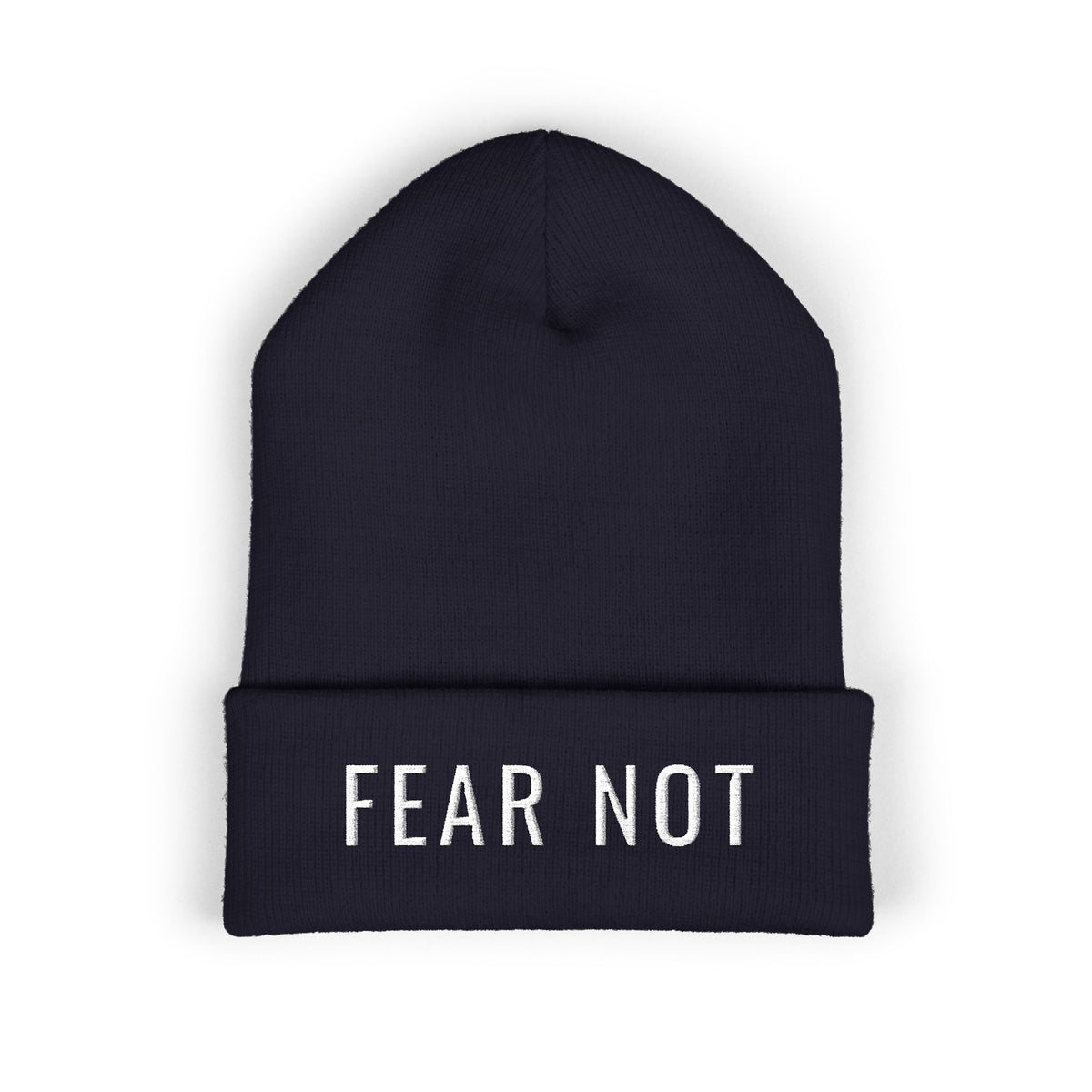 FEAR NOT Embroidered Cuff Beanie