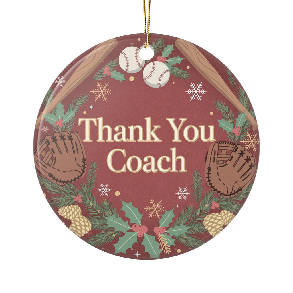 Thank You Coach Baseball Christmas Ornament