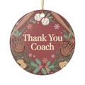 Thank You Coach Baseball Christmas Ornament