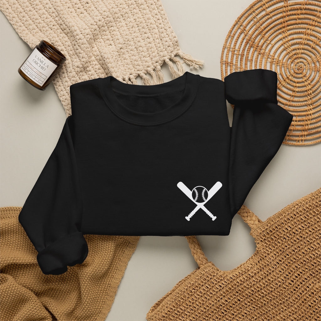 Crossed Bats Crewneck - White Print