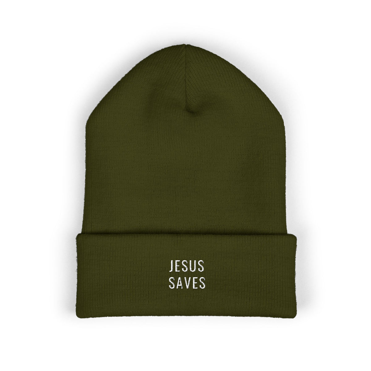 JESUS SAVES Embroidered Cuff Beanie