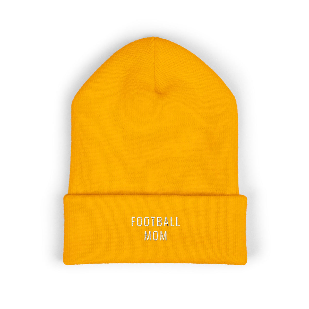 FOOTBALL MOM Embroidered Cuff Beanie