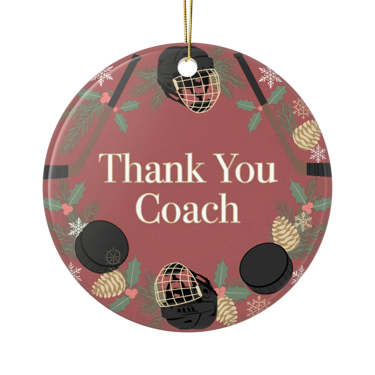 Thank You Coach Hockey Christmas Ornament