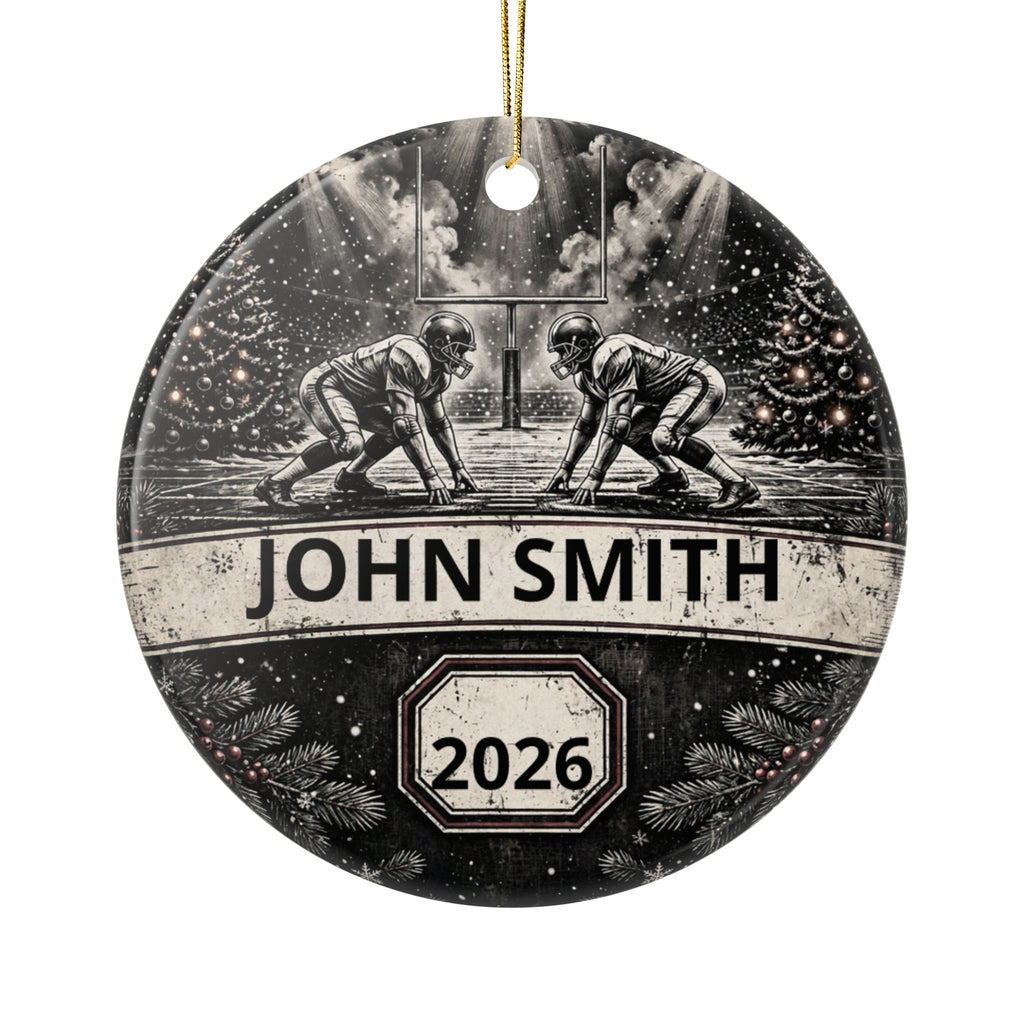 Personalized Football Christmas Ornament – Custom Player Name & Year