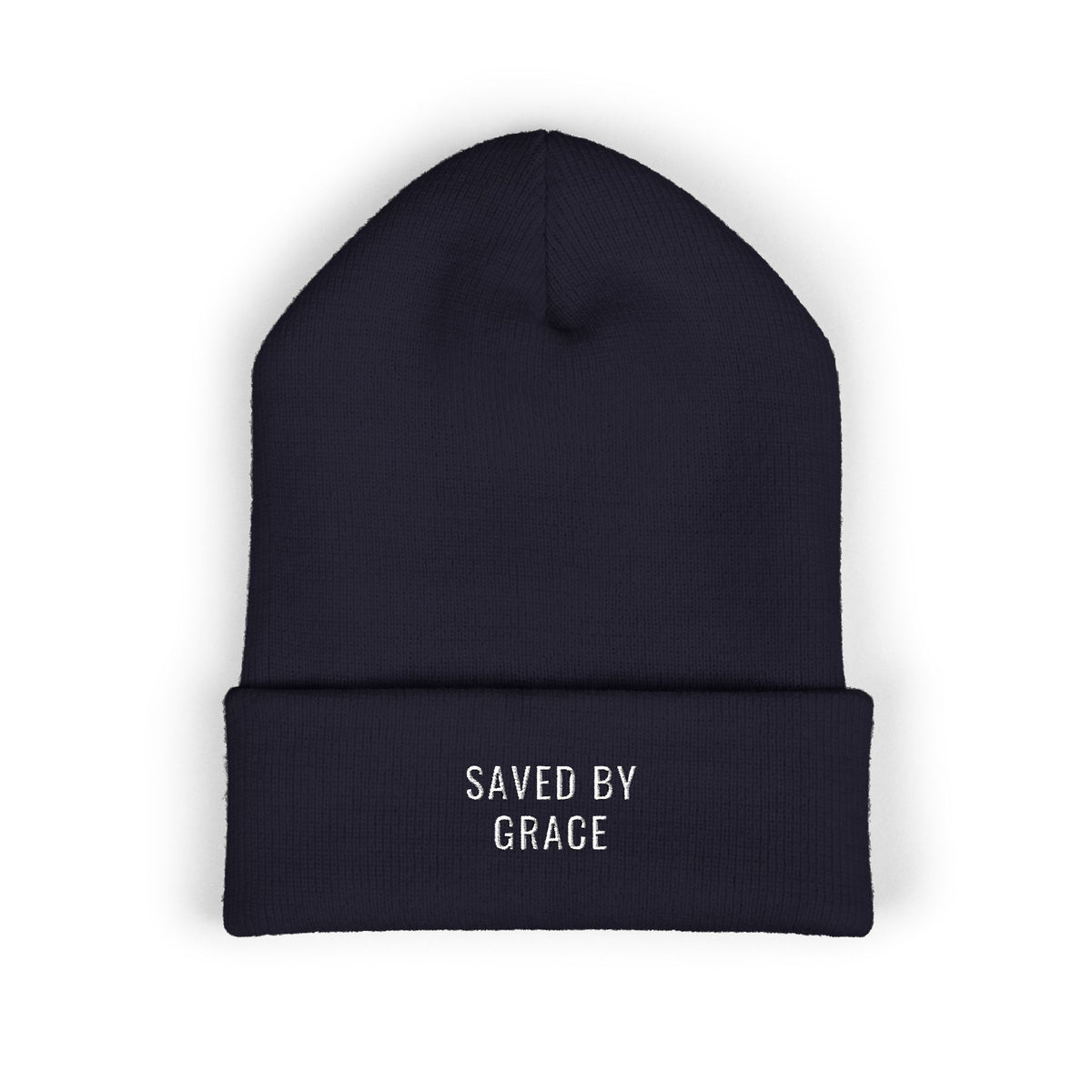 SAVED BY GRACE Embroidered Cuff Beanie