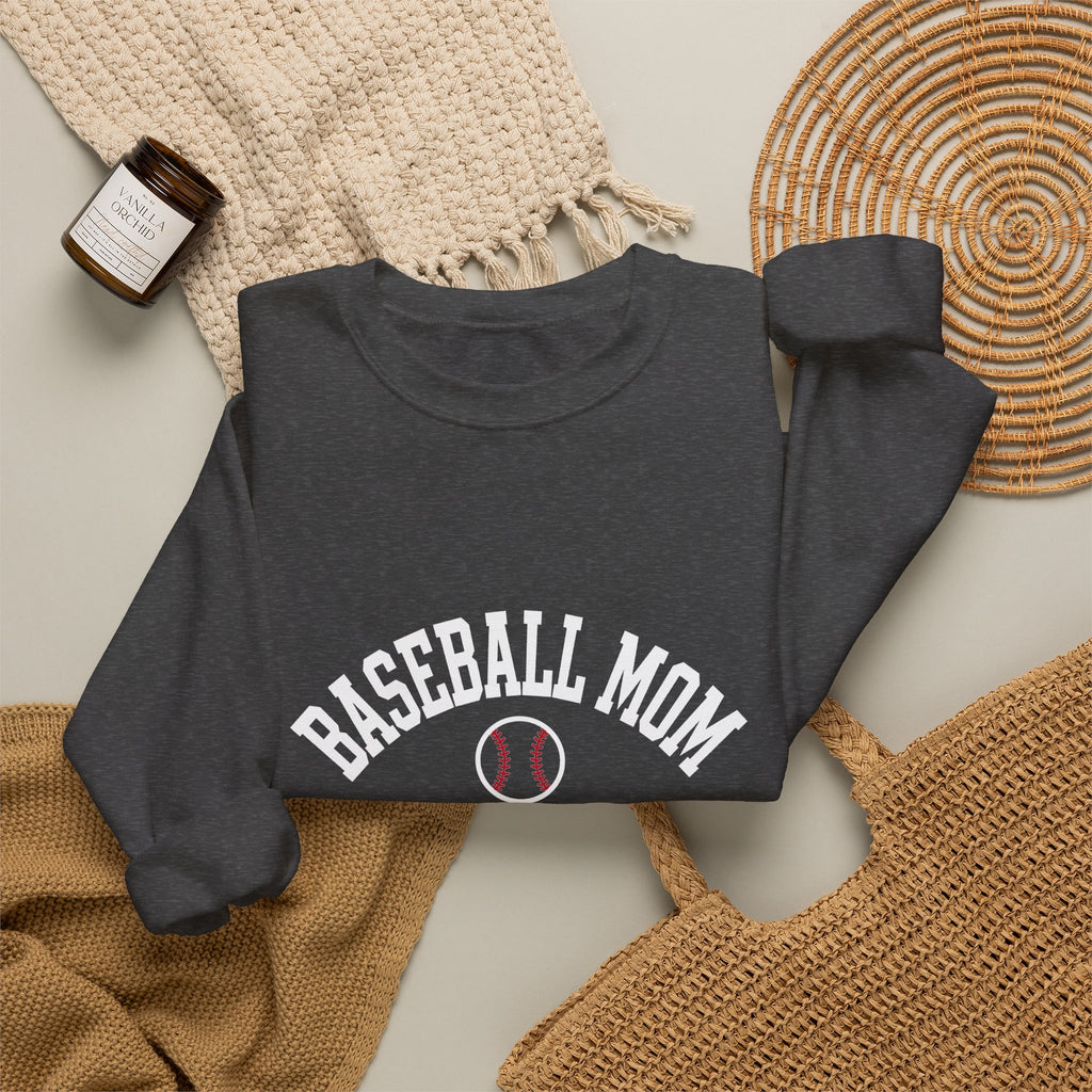 Baseball Mom Crewneck - White Print