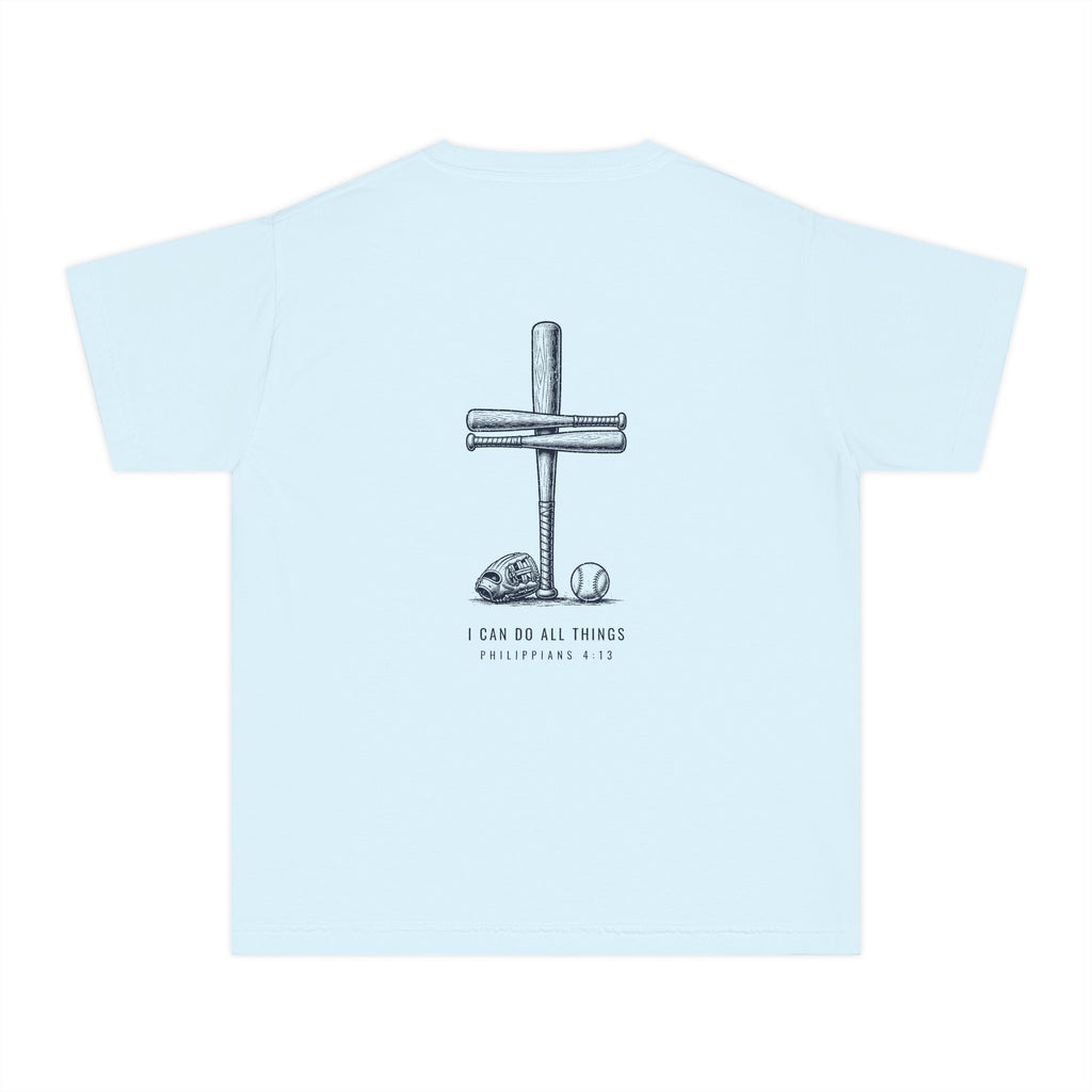 I Can Do All Things Baseball Cross Youth T-Shirt