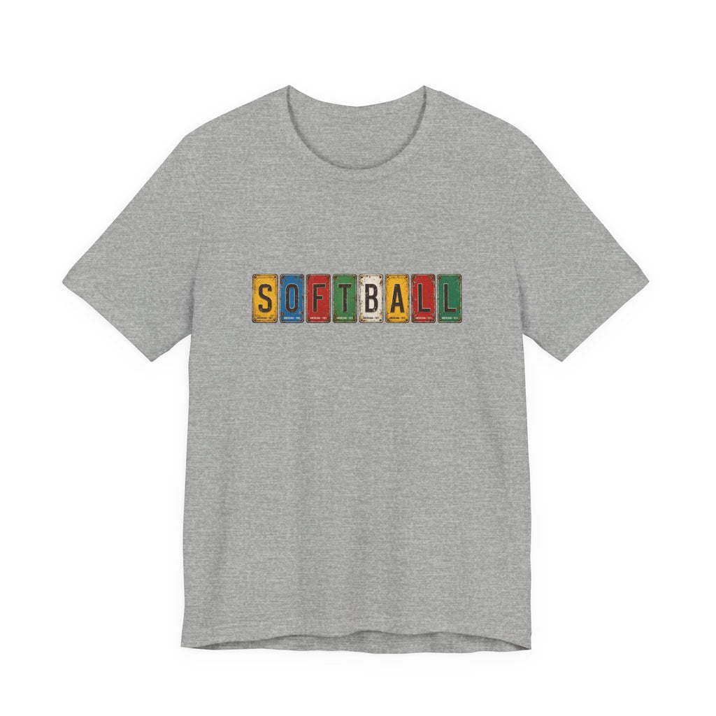 Softball License Plate T-Shirt