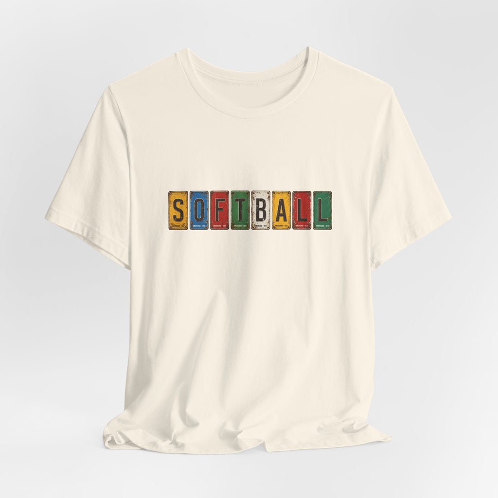 Softball License Plate T-Shirt