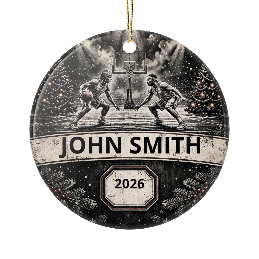 Personalized Basketball Christmas Ornament – Custom Player Name & Year