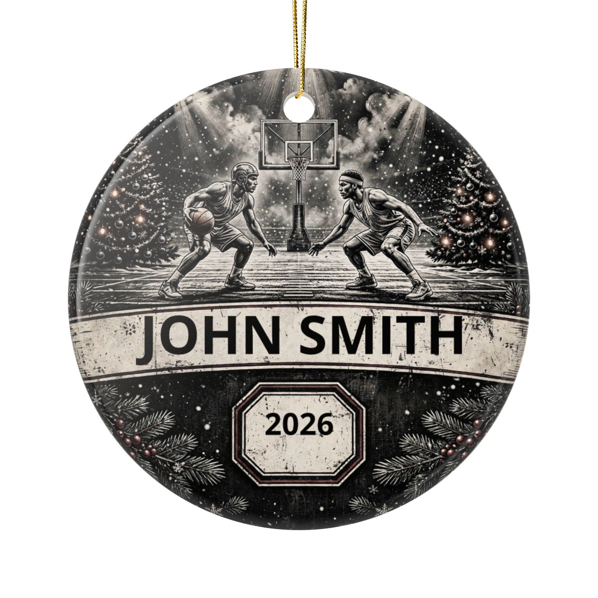 Personalized Basketball Christmas Ornament – Custom Player Name & Year