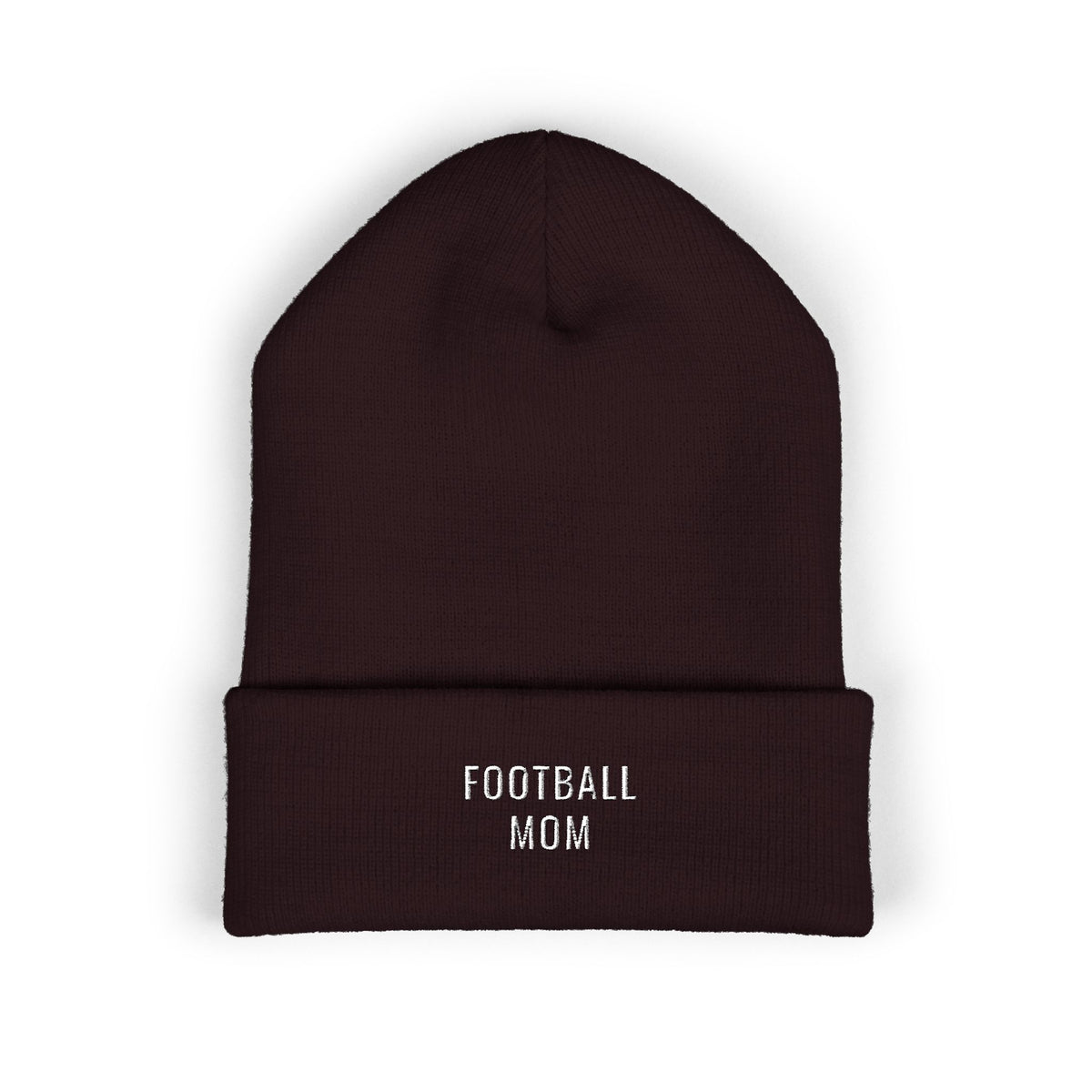 FOOTBALL MOM Embroidered Cuff Beanie