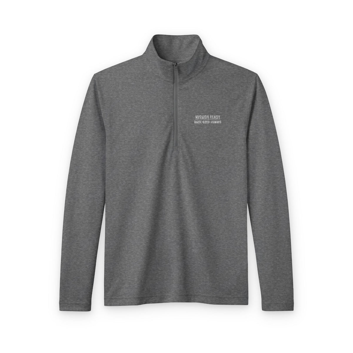 Raise Good Humans Embroidered Quarter-Zip Pullover - White Stitch