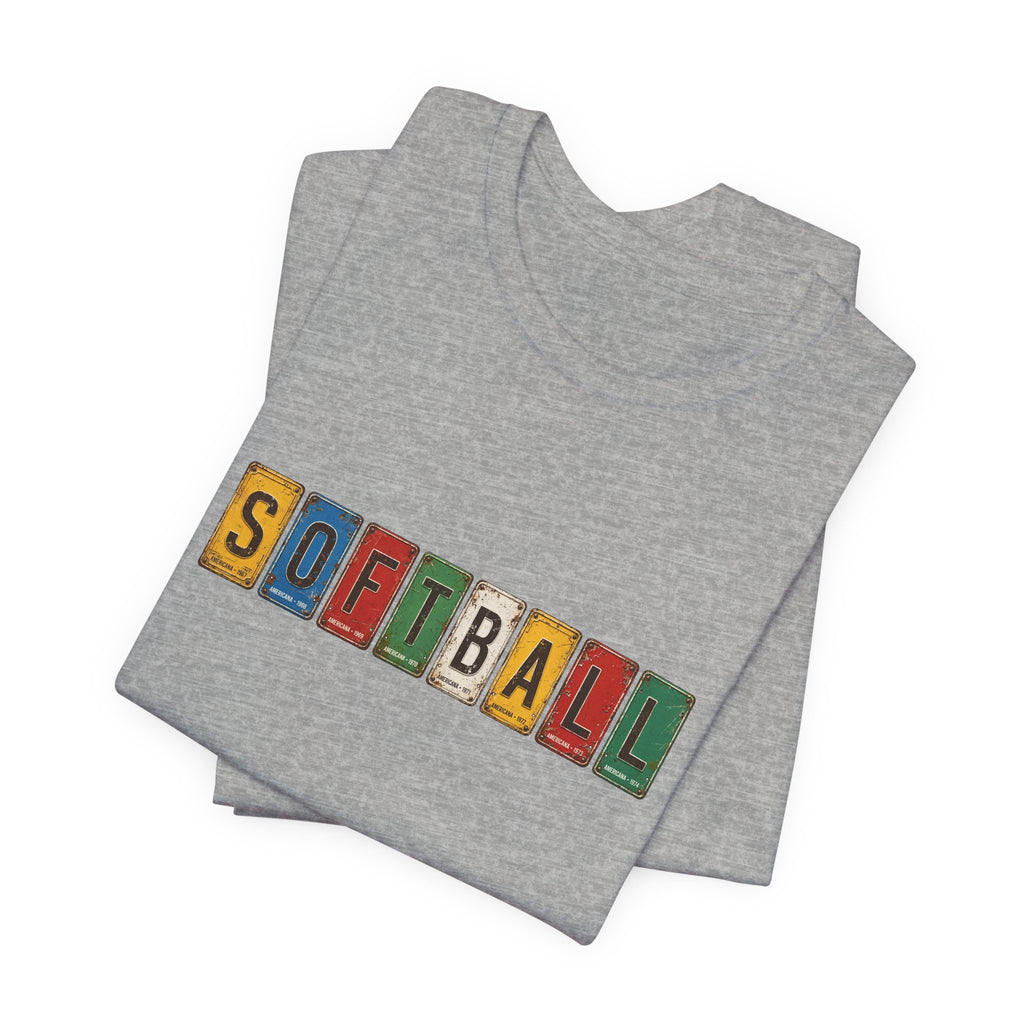 Softball License Plate T-Shirt