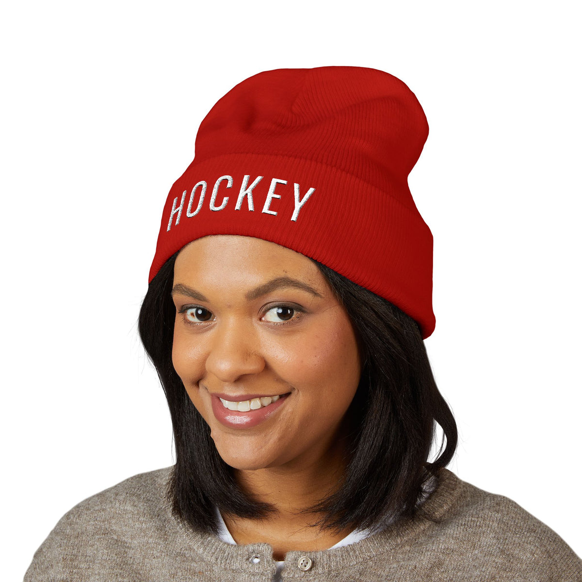 HOCKEY Embroidered Cuff Beanie
