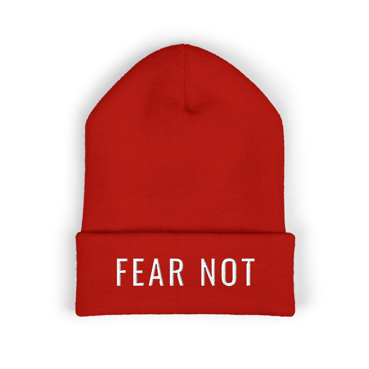 FEAR NOT Embroidered Cuff Beanie